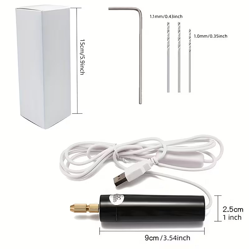Mini Electric Drills Portable Handheld Micro USB Drill 5V for Jewelry Making DIY Wood Craft