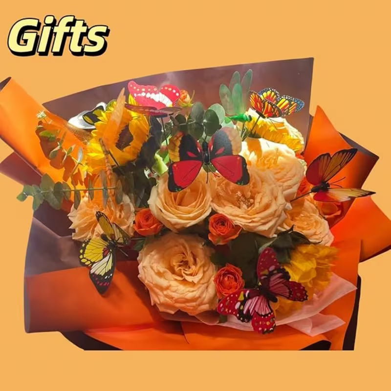 【3D】 [3D] 20pcs/Set (10 Butterflies + 10 Rods)
