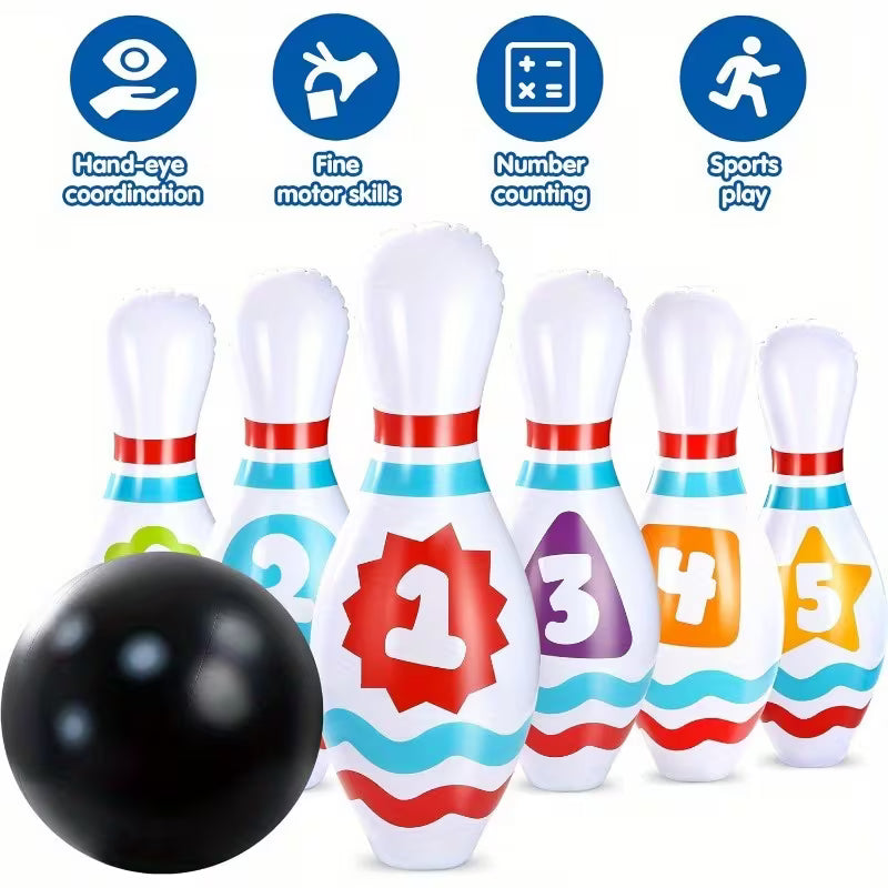 8-Piece Giant Inflatable Bowling Set for Kids and Adults