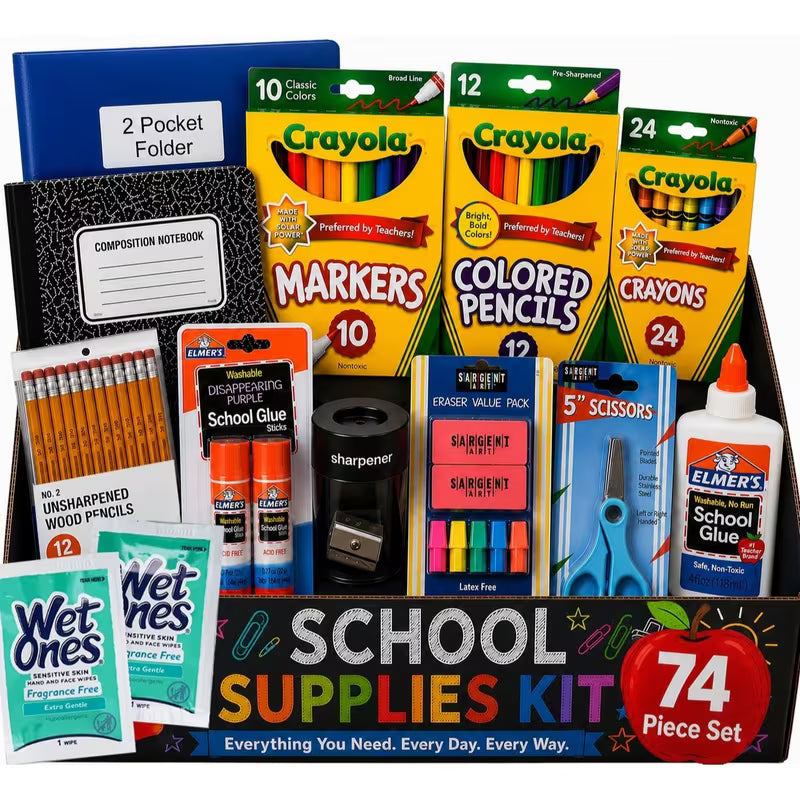 Back to School Essentials, 74 Piece Bulk School Set