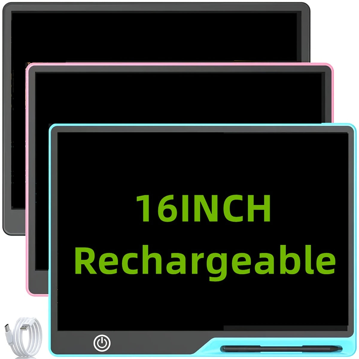 USB Rechargeable 16-Inch LCD Tablet, Monochrome screen, Computer Charging Graffiti