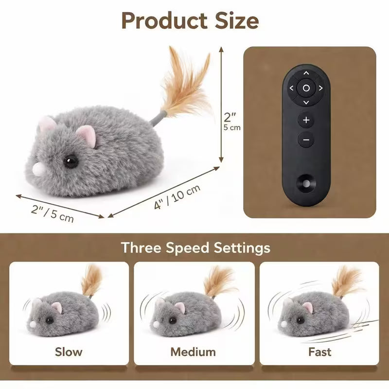 1 USB Rechargeable Remote Control Simulated Mouse Cat