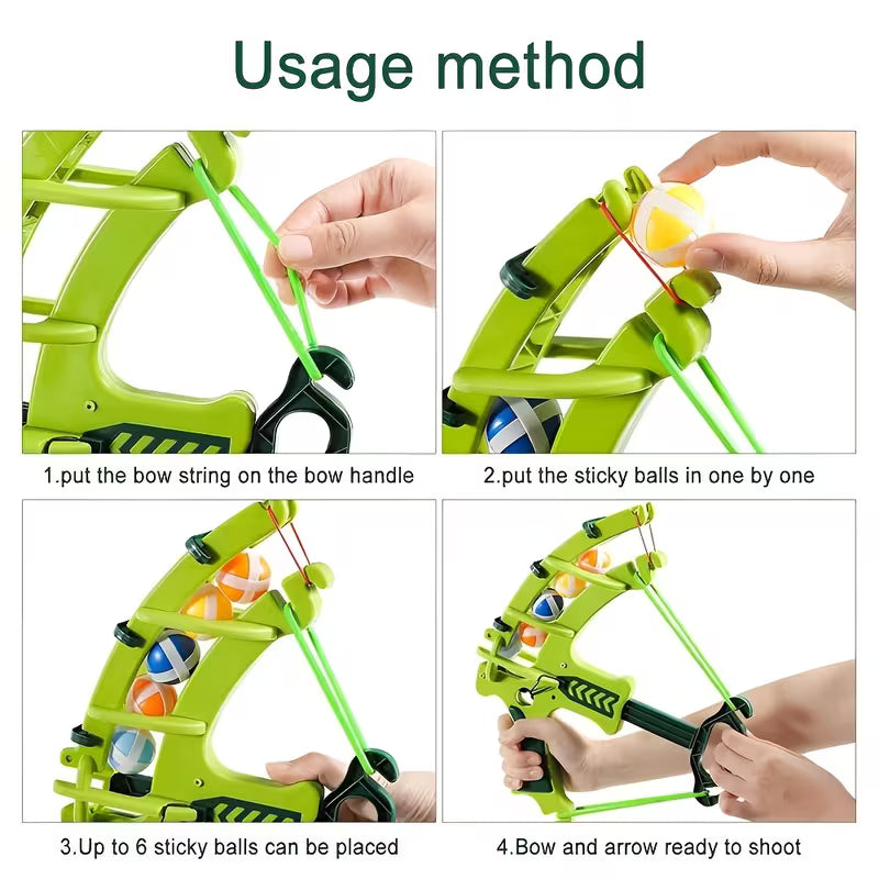 8-Piece Set of Sticky Ball Archery Toy Set Dinosaur Target Shooting Toy