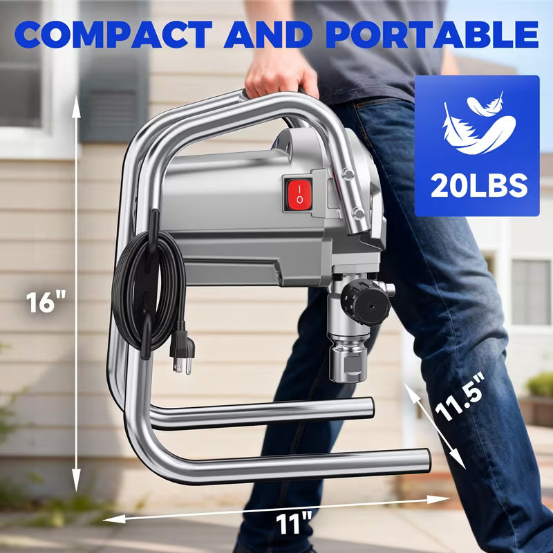 1200W Heavy-Duty Airless Paint Sprayer, 3300PSI High Pressure And 40.58oz/Min High Flow for Fast