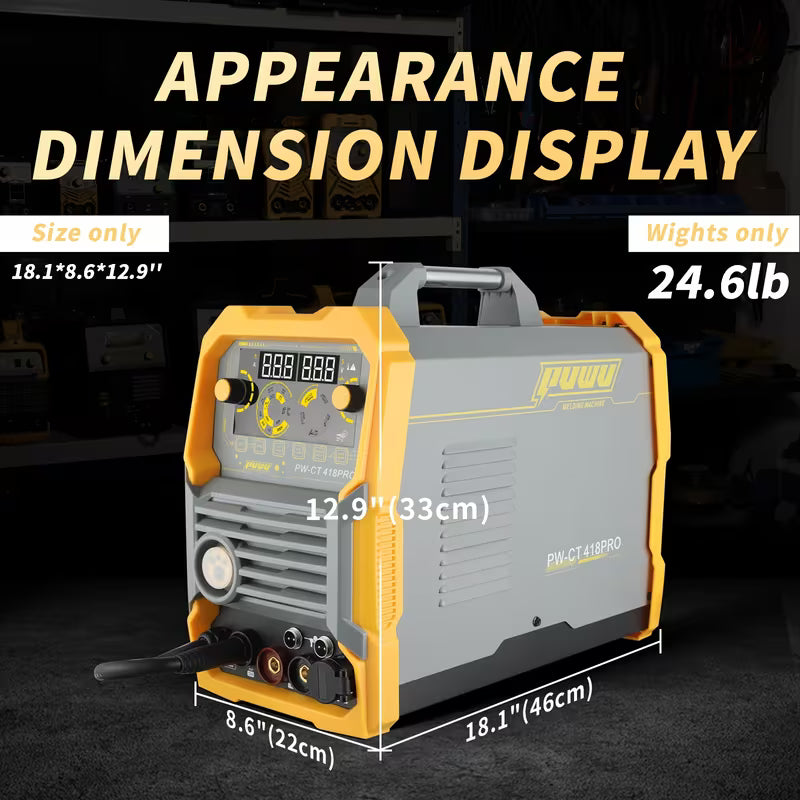 Plasma Cutter Welder Combo, Gas MIG/Gasless MIG/HF TIG/Stick/CUT/Spool Gun Compatible 6in 1