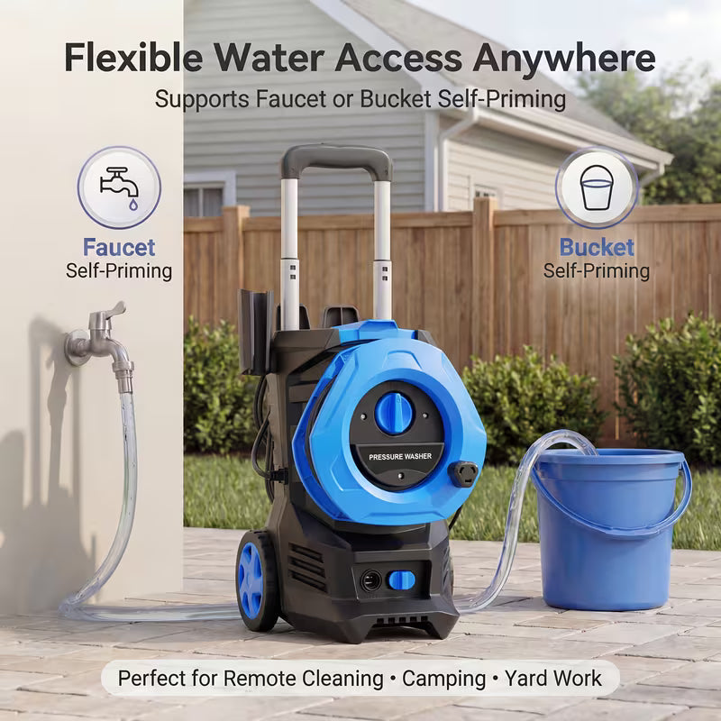 Electric Pressure Washer With 25FT Hose, 4 Nozzles And Foam Cannon