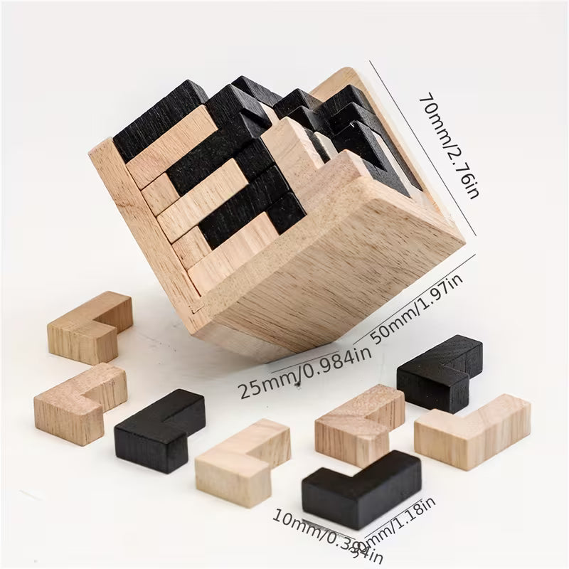 YIDIEMO 54-Piece Wooden Brain Teaser Puzzle Cube Wooden Puzzles