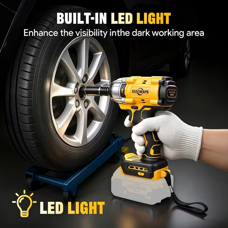 For Dewalt 20V Brushless Cordless Impact Wrench, 1/2 Inch Square Drive