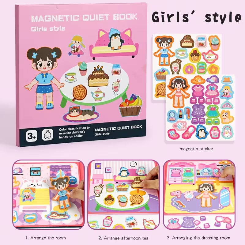 Kids Magnetic Quiet Book with Magnetic Puzzle Stickers