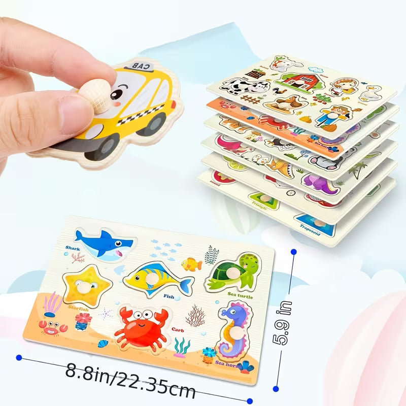 4-Piece Wooden Puzzle Set for Children
