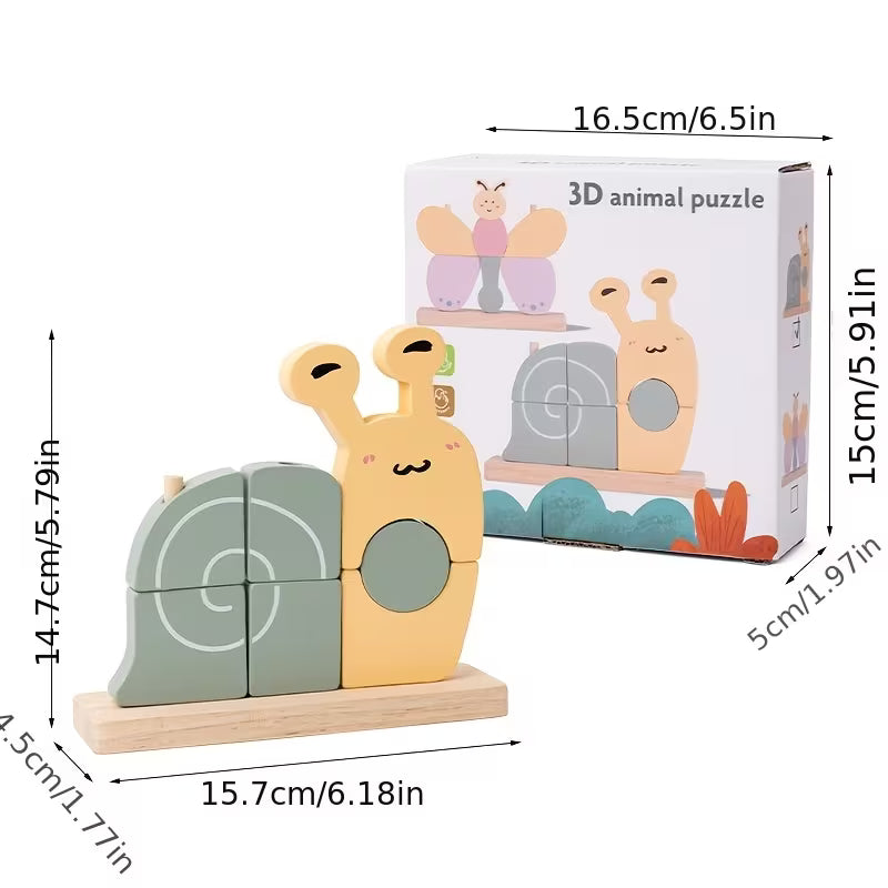 Educational Wooden Insect Snail Butterfly Balance Patience Training