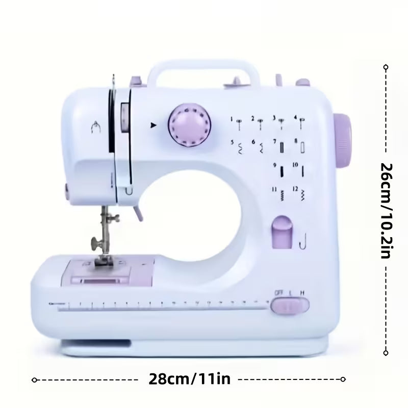 Household Mini Electric Sewing Machine with 12 Built-in Sewing Modes. Portable Electric Sewing