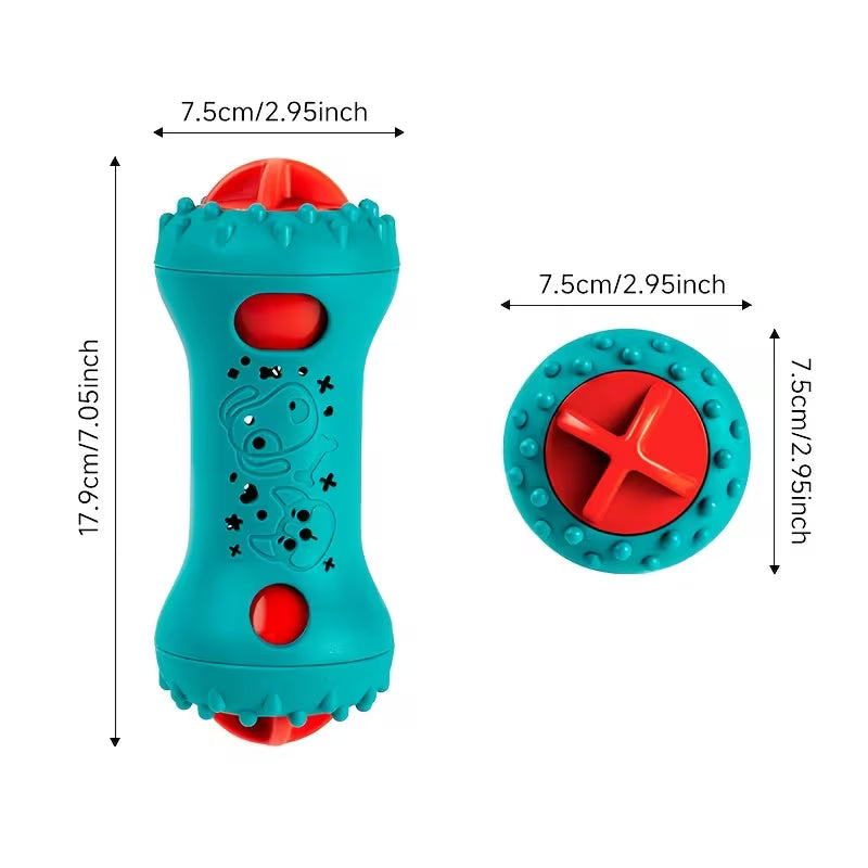 Dog Interactive Slow Feeder Toy, Dumbbell Design, Adjustable
