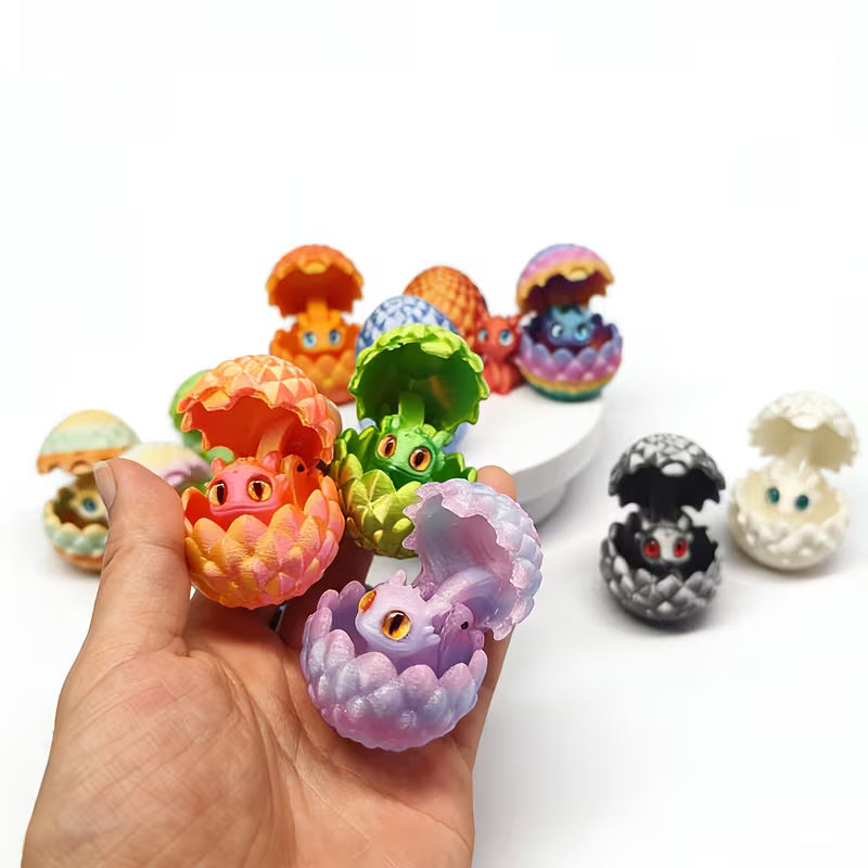 16-Piece Multicolor Gradient Decorative Dragon Eggs + Cute Dragon
