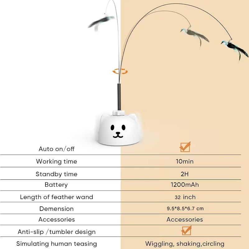 Automatic Electric Flying Bird Feather Toy