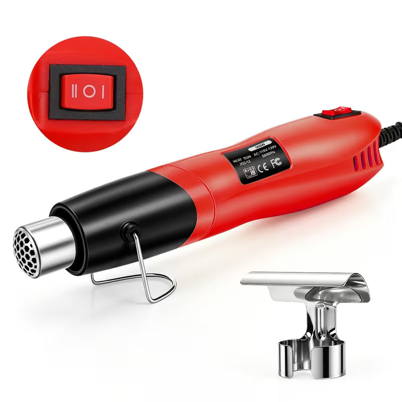 Mini Heat Gun 2-Speed Temperature Adjustable Handheld Hot Air Gun with Nozzle Bracket for Shrink