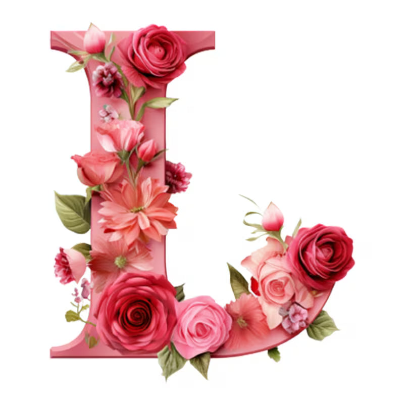 Valentine'S Day Rose Wall Stickers Featuring The 26 Letters of The English Alphabet. Self-Adhesive