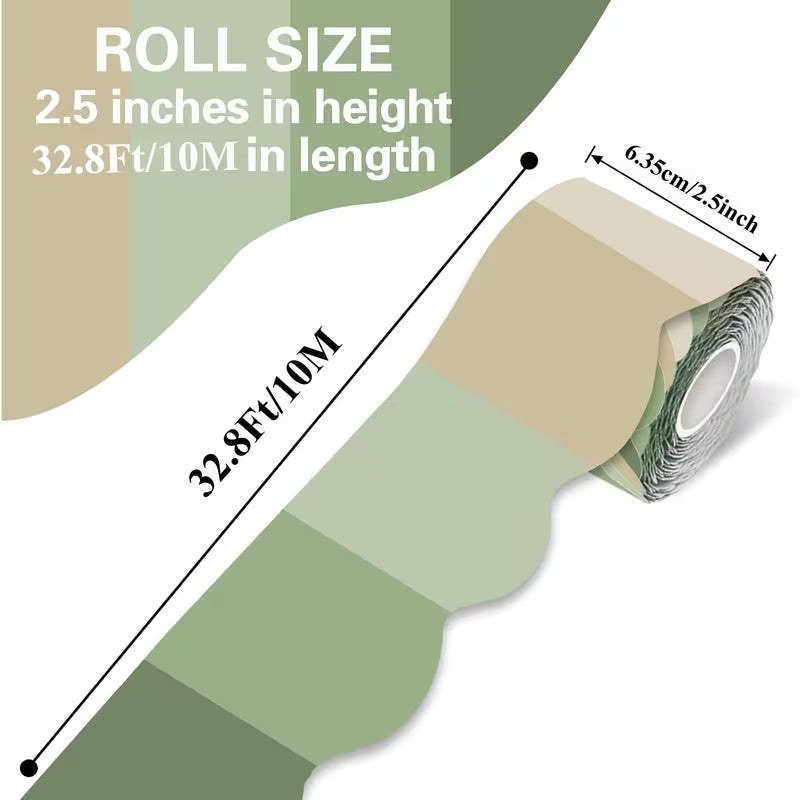 Roll/Length of Self-Adhesive Wave Line Bulletin Board Decoration with Curled Edge Panels