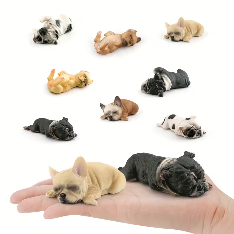 Children's Simulation Animal Dog Model Sleeping French Bulldog Shiba
