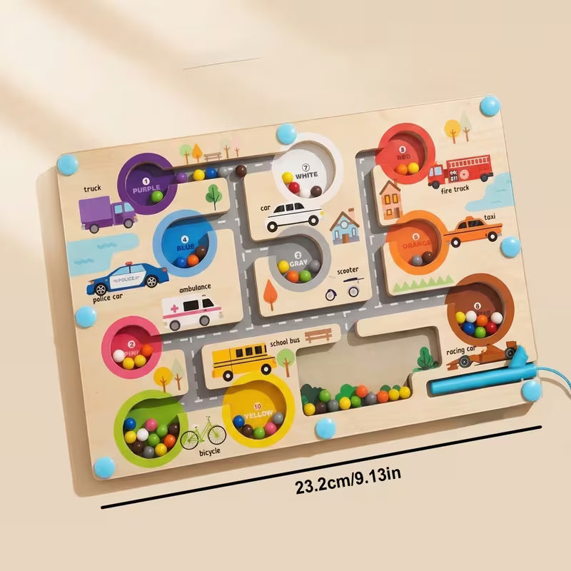 Magnetic Traffic Maze Educational Toy Wooden