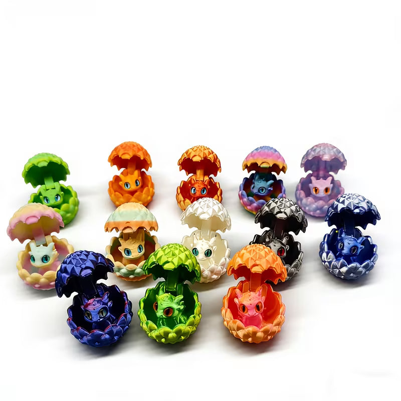 16-Piece Multicolor Gradient Decorative Dragon Eggs + Cute Dragon