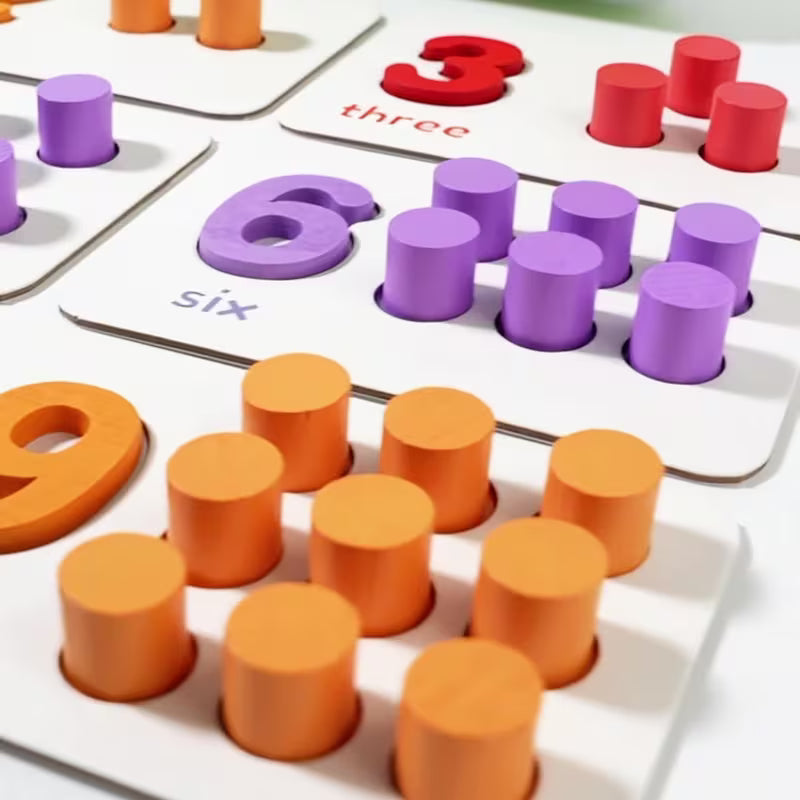 Set of Wooden Math Counting Puzzle Boards