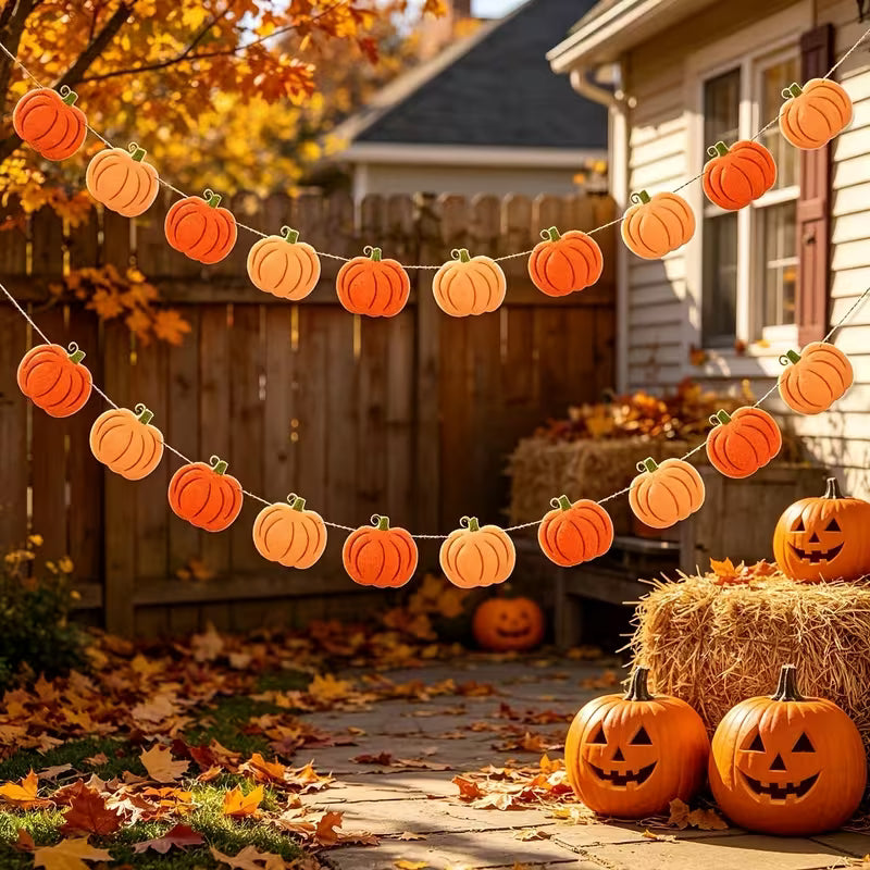 Fall Triangular Banners and Pumpkin Banners Are Perfect for Decorating for Both Thanksgiving
