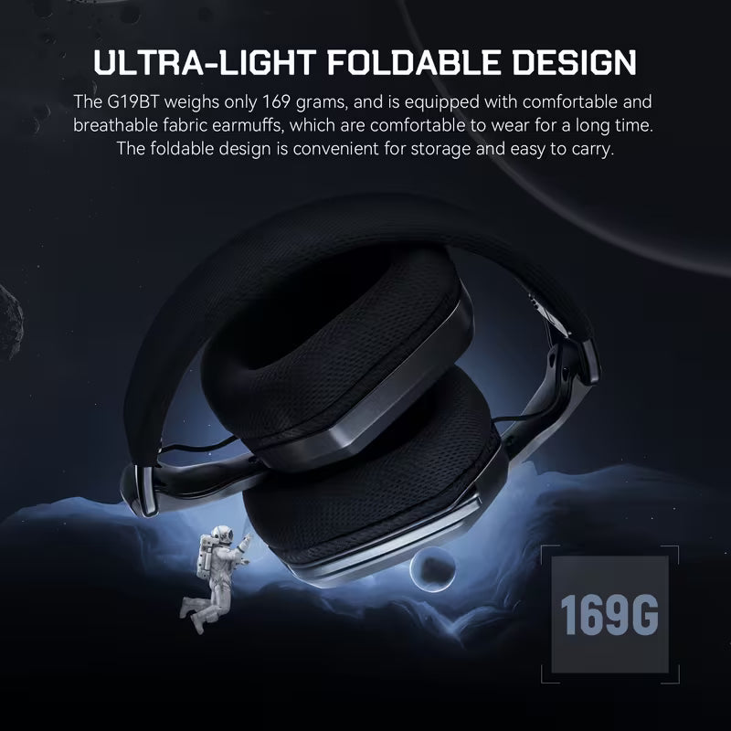 Ultra-Light Wireless Gaming Headphones Usb/Type C 2.4Ghz, Foldable Wireless 5.4