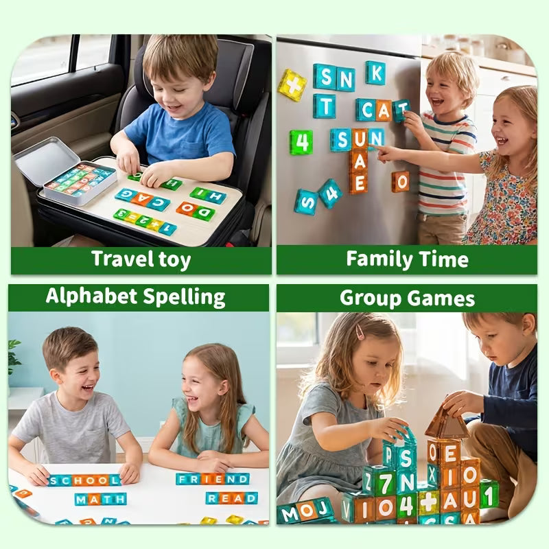Magnetic Tile Alphanumeric Toys