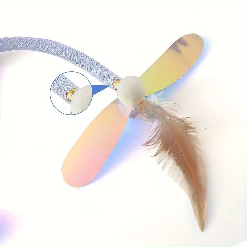 SILICAT Interactive Cat Toy, Plush Flying Insect Shaped Wand, Uncharged