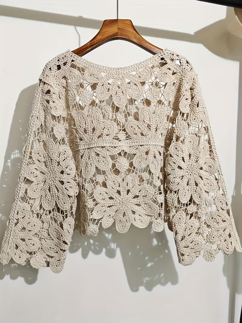 This Art Jacquard Cardigan Uses a Hollow Crochet Process to Outline a Fantastical Wonderland-Like