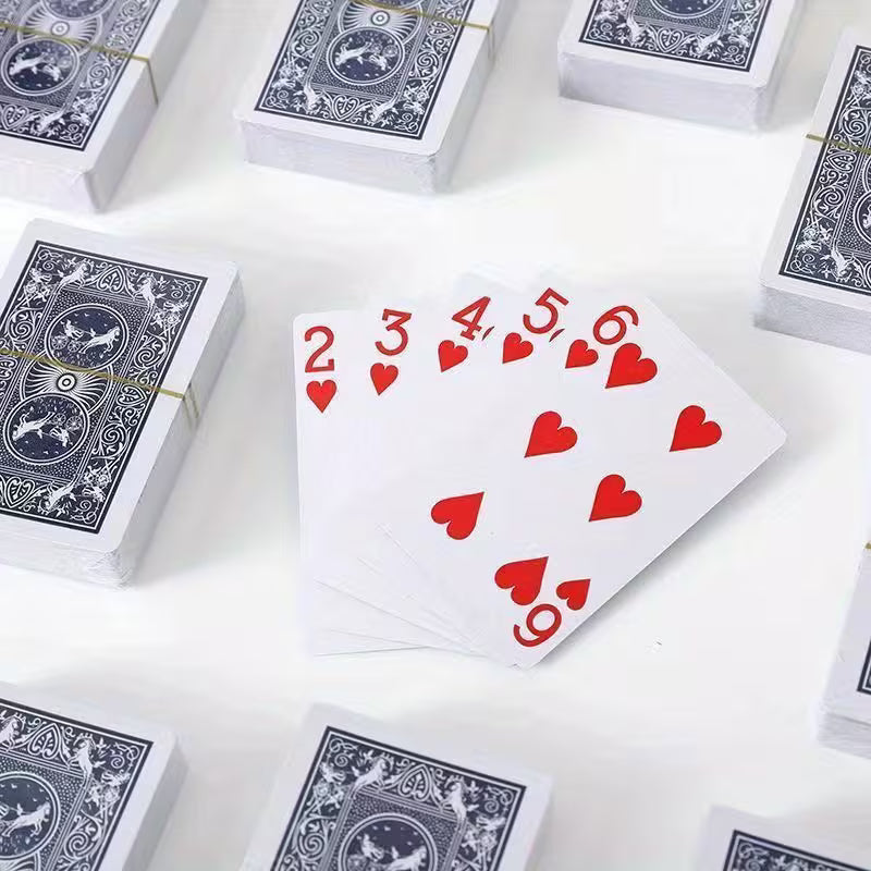Elegant Blue & White Patterned Poker Cards - Thick, High-Quality, White