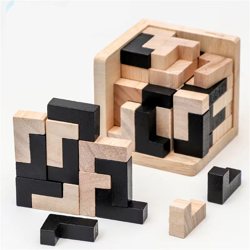 YIDIEMO 54-Piece Wooden Brain Teaser Puzzle Cube Wooden Puzzles