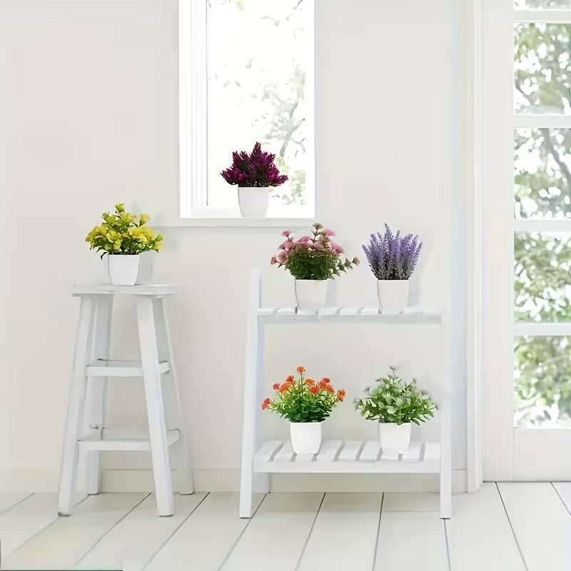 6pcs Artificial Potted Plants - Mini Fake Flowers for Home Office Desk Decoration, Year-Round