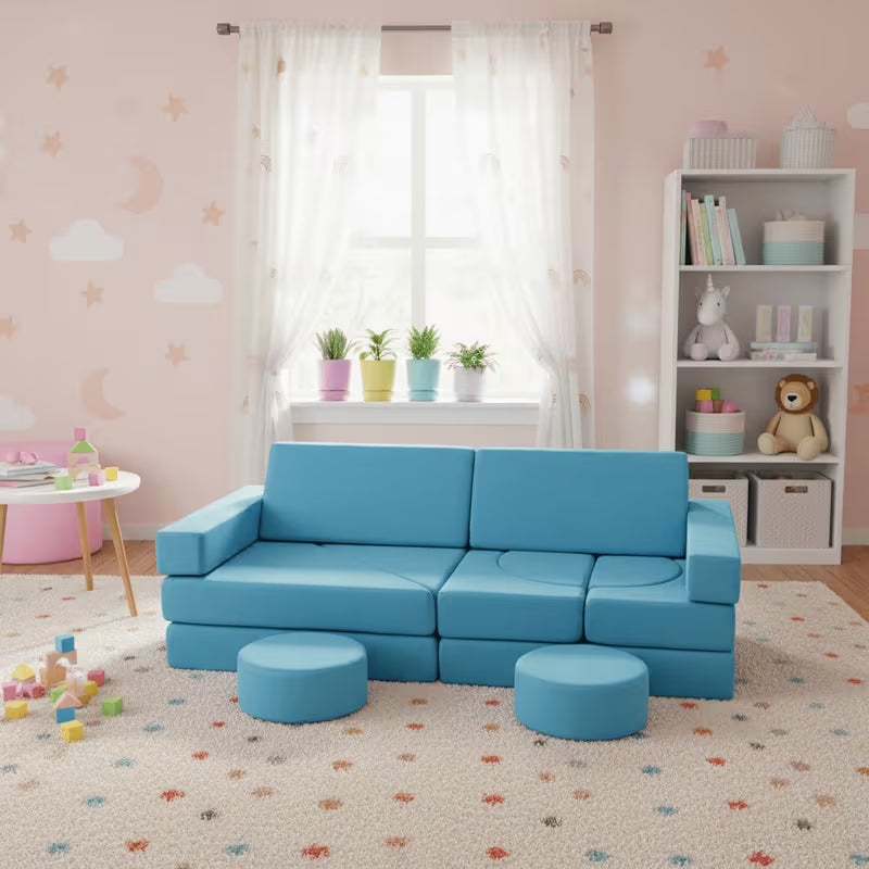 14-Piece Modular Kids Play Couch Foam