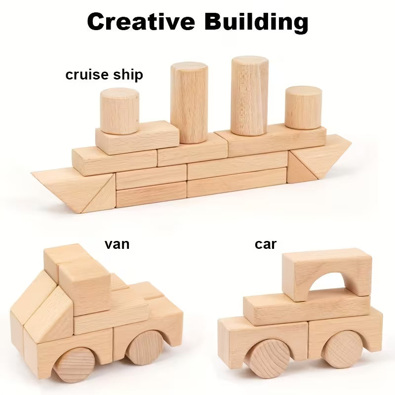 100-Piece Solid Wood Block Set