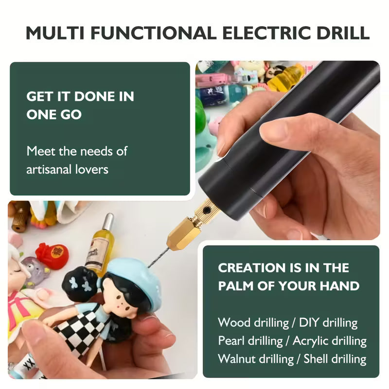 Mini Portable Hexagonal Cap USB Handheld Small Drill, Creative Design, Additions, Punching, Tool Kit