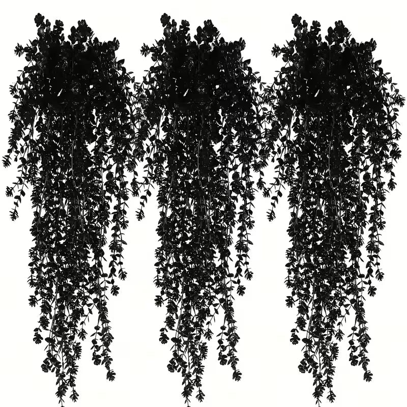 Black Gothic Style Artificial Hanging Vines - Halloween Set, Black