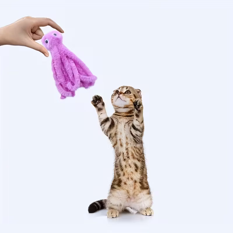 Cat Toy Cute Octopus Shaped Plush Toy Bite-Resistant Grinding Teeth