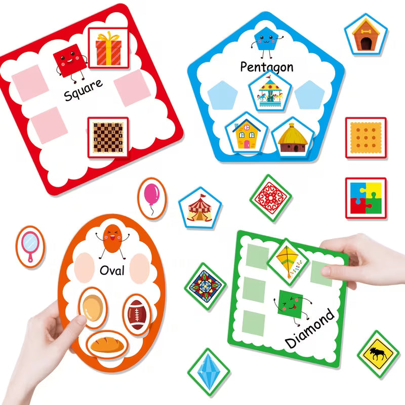 HOOJOJO Back to School Shape Sorting Felt Activity Set