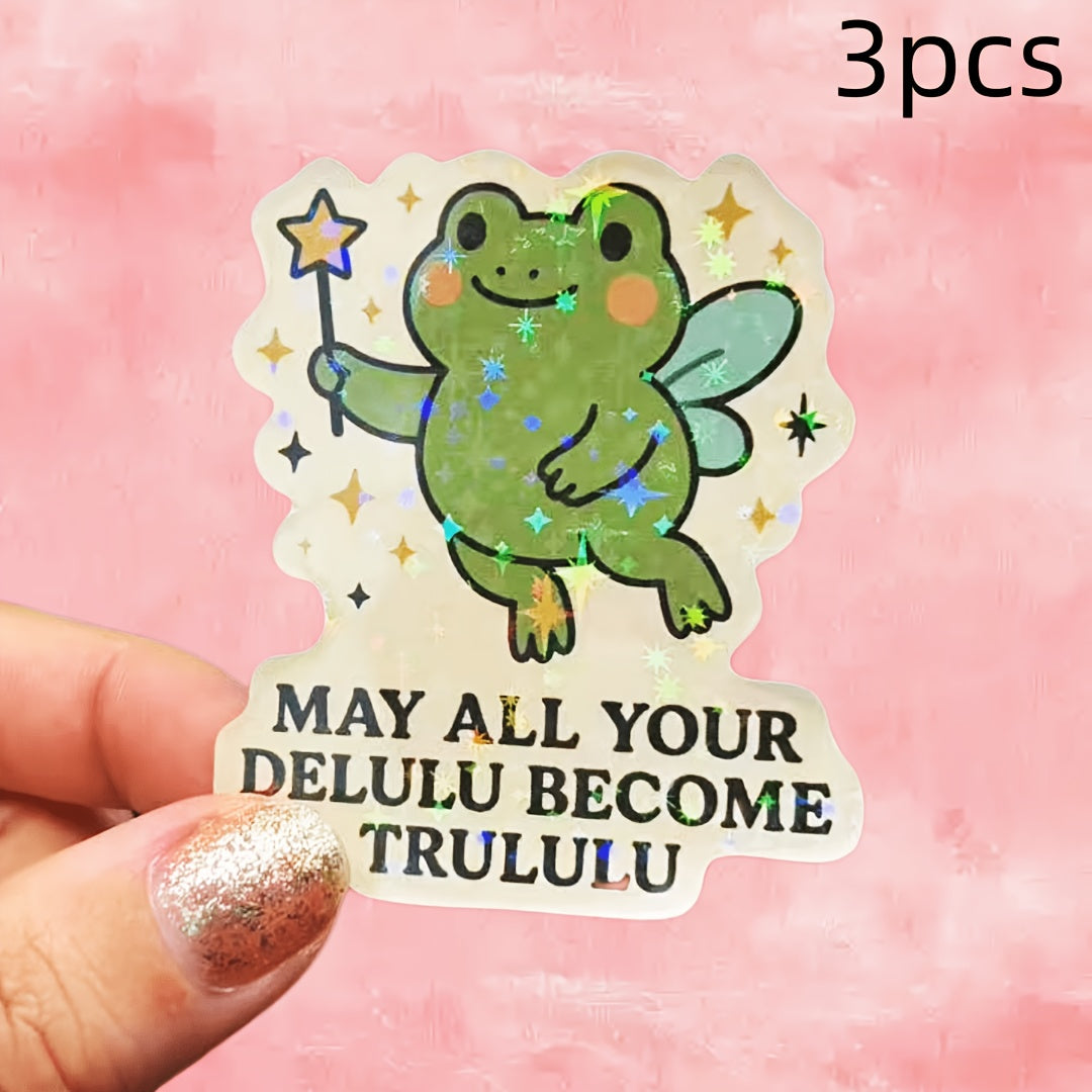 3pcs Fairy Frog "MAY ALL YOUR DELULU BECOME TRULULU" Set