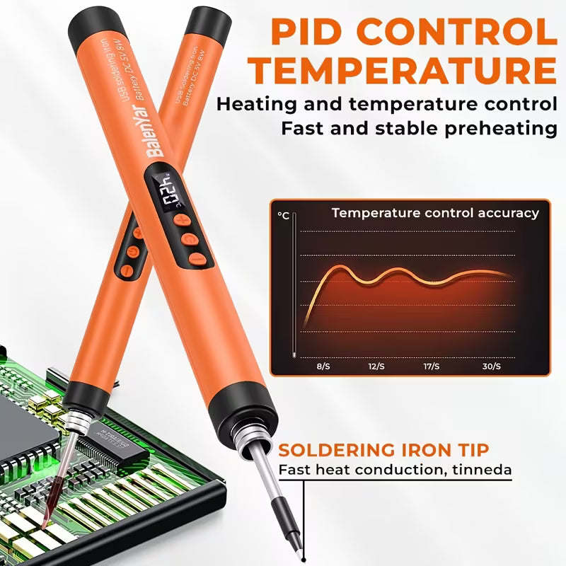 BalenYar USB Portable Mini Digital Soldering Gun Kit, Featuring a Digital Display