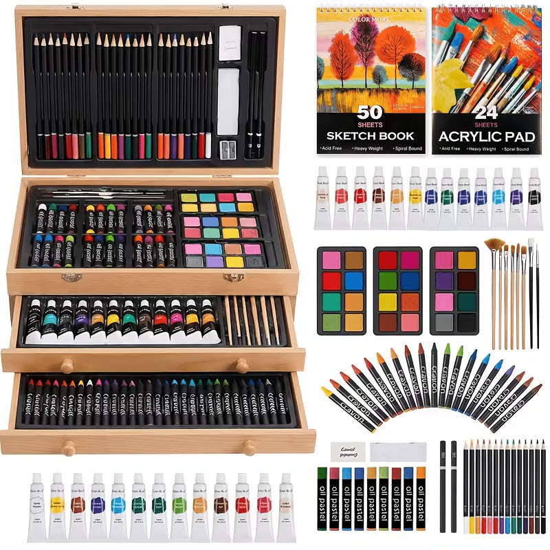 173-Pack Deluxe Wooden Art Set