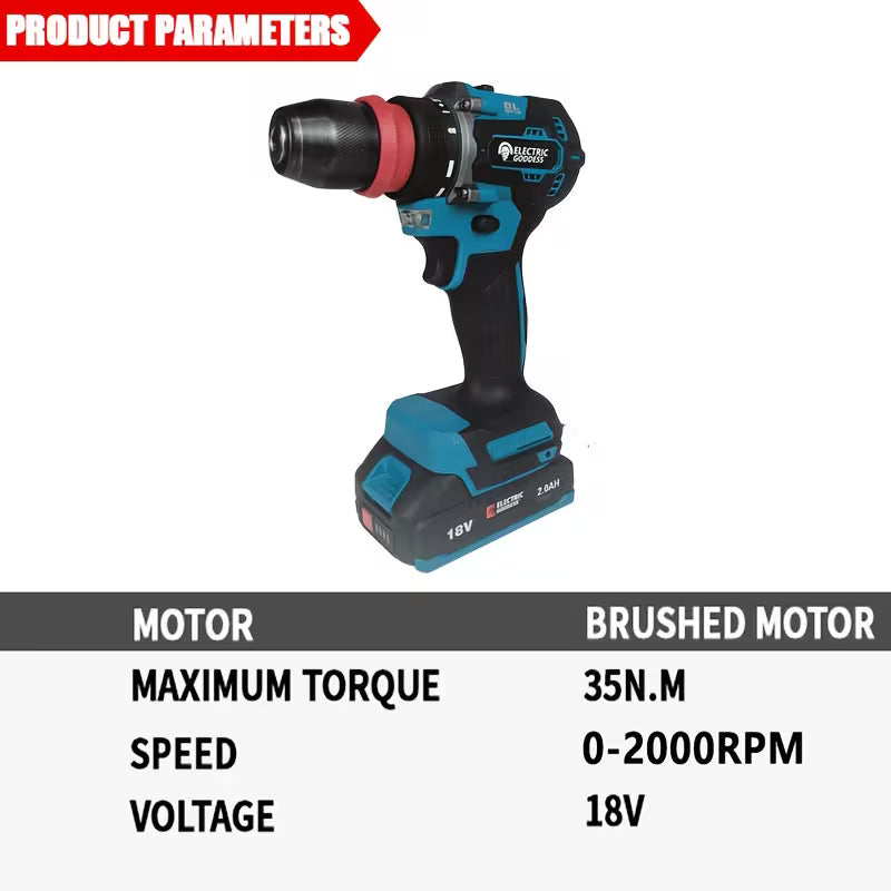 Electric Goddess Wireless Drill Set, Brushless Electric Screwdriver