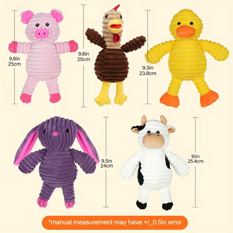 Dog Toys, Pack of 5, Plush Dog Squeaky Toys, Assortment
