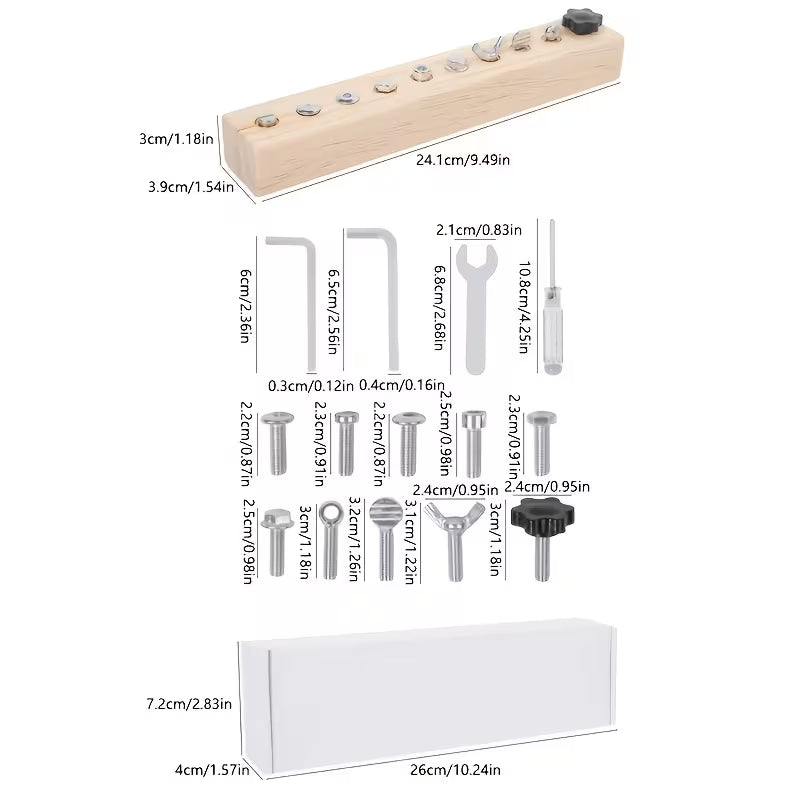 Life Craftsman "Wooden 10 Hole Screw Busy Board