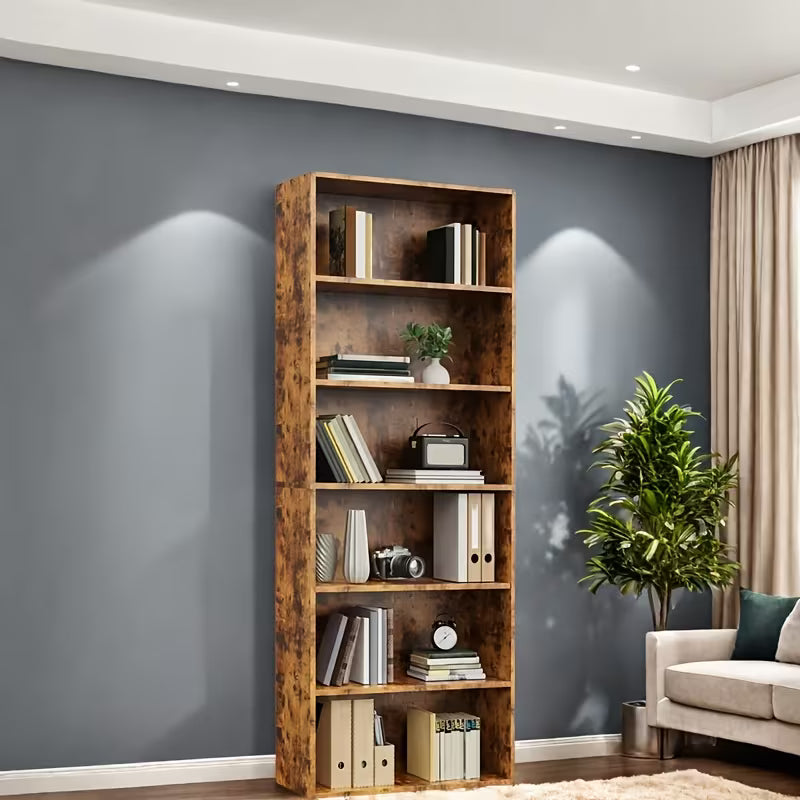 5/6-Tier Floor-Standing Bookshelf Organizer - Multi-Functional Open Shelf for Books