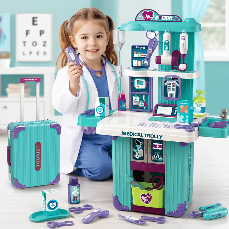 Pull Rod Luggage Medical Pretend Kit 2-in-1