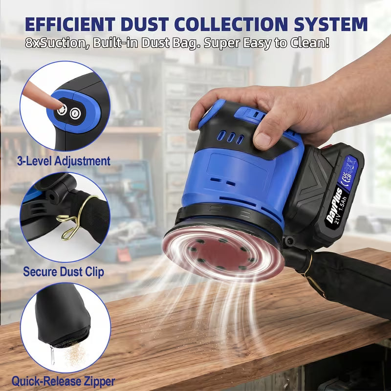 Cordless Dust-Free Handheld Circular Electric Sander