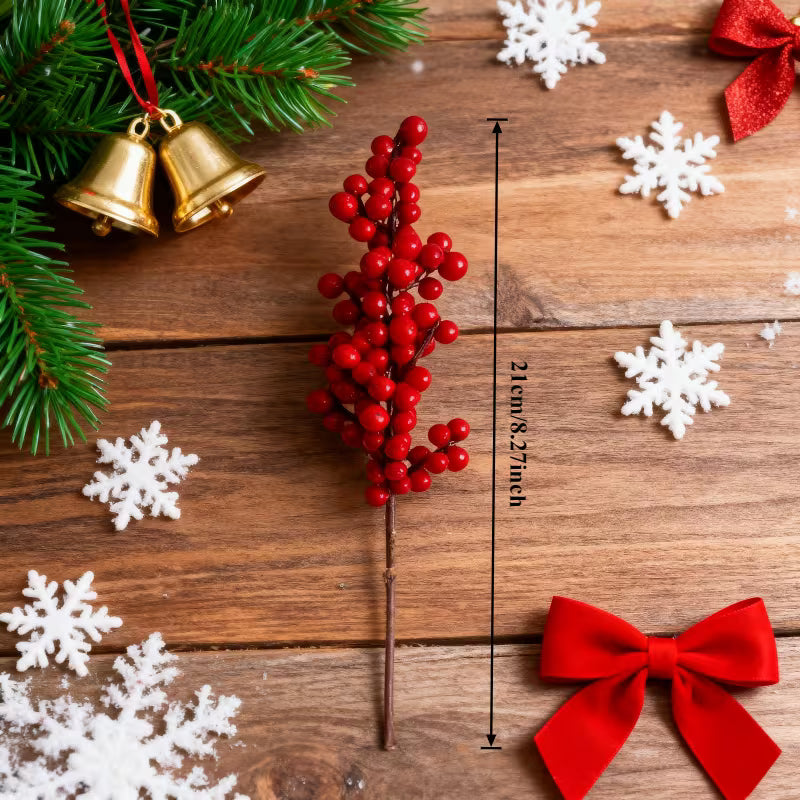 12-Pack Or 24-Pack Or 25-Pack of 8.27In/21Cm Artificial Red Berry Branches for Christmas Decor